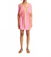 Lemlem Alem Plunge Mini Dress In Nefas Peach In Pink