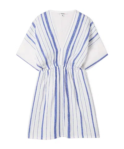 Lemlem Alem Striped Cotton-blend Voile Mini Dress In White