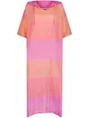 Lemlem Beritu Hooded Striped Cotton Coverup In Pink