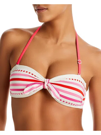 Lemlem By Liya Kebede Eshe Womens Striped Bandeau Bikini Swim Top In Pink