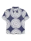 Lemlem Tuuli Cabana Shirt In Zeina Navy In Blue