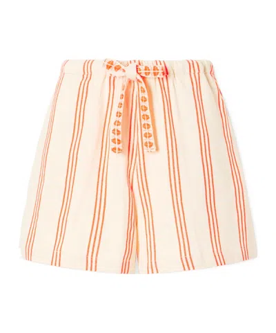 Lemlem Safia Striped Cotton Shorts In Multi