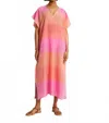 Lemlem Dalila V-neck Caftan Maxi Dress In Nefas Peach In Multi