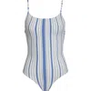 Lemlem Elene Striped Recycled Swimsuit In White