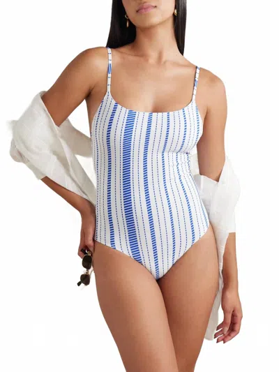 Lemlem Elene One Piece Swimsuit In Tiki Azure In Multi