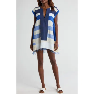 Lemlem Elina Cover-up Minidress In Betami Azure