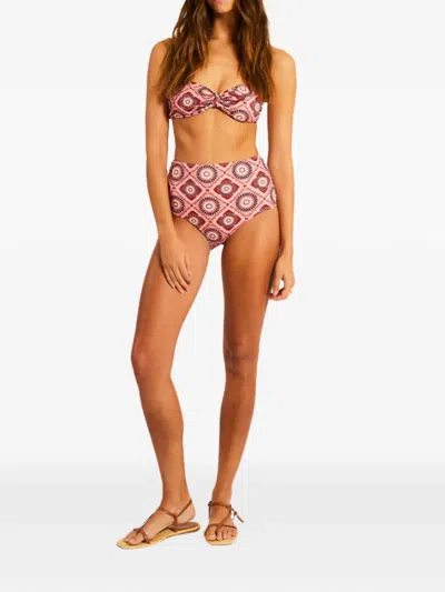 Lemlem Elsi Geometric-patter Bikini Bottoms In Pink