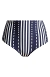 Lemlem Elsi High Waist Bikini Bottoms In Eshe Navy