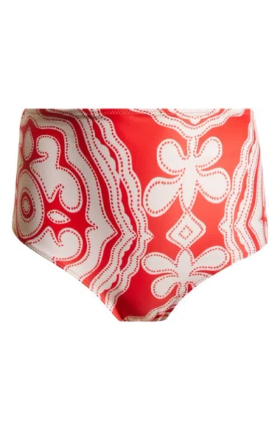 Lemlem Elsi High Waist Bikini Bottoms In Niku Red