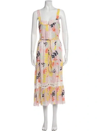 Pre-owned Lemlem Floral Print Midi Length Dress