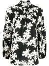 Lemlem Floral-print Ruffled Blouse In Schwarz