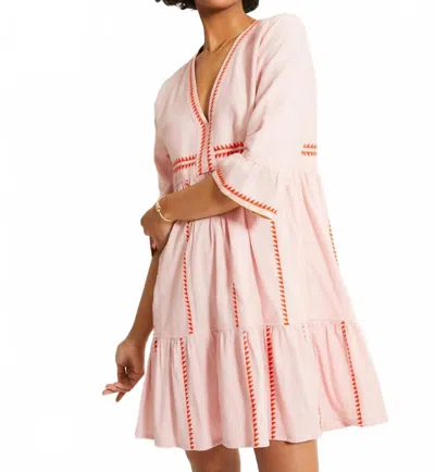 Lemlem Hanna Flutter Midi Dress In Rose Pink