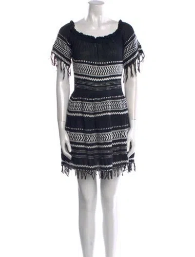 Pre-owned Lemlem Lace Pattern Mini Dress In Blue