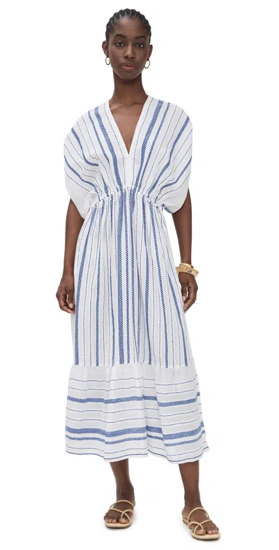 Lemlem Leila Plunge Dress Tiki Azure In Blue