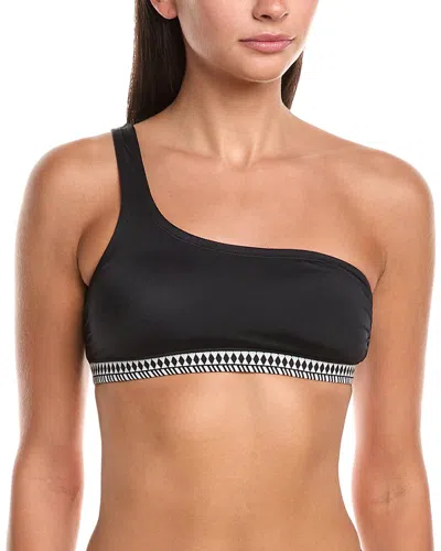 Lemlem Lena One-shoulder Bikini Top In Black