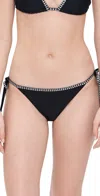 Lemlem Lena String Bikini Bottoms Black In Black