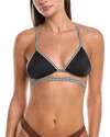 Lemlem Lena Wrap Triangle Bikini Top In Black