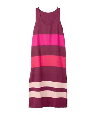 Lemlem Lilian Striped Cotton Midi Dress In Animal Print