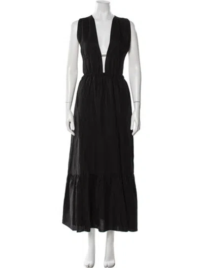 Pre-owned Lemlem Linen Long Dress In Gray