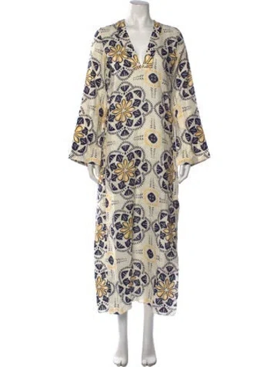 Pre-owned Lemlem Linen Long Dress In Neutrals