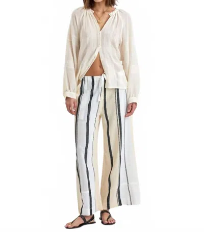 Lemlem Mita Button Up Blouse In Lacee Cream In Multi