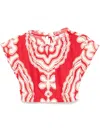 Lemlem Muna Cropped Printed Linen Top In Red