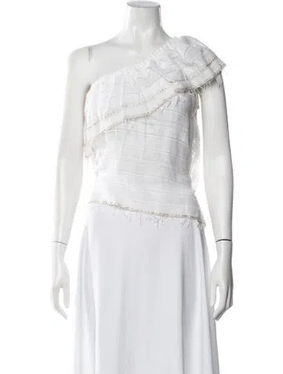 Pre-owned Lemlem One-shoulder Sleeveless Top In White