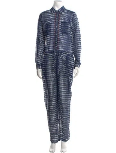 Pre-owned Lemlem Patterned Jumpsuit In Blue