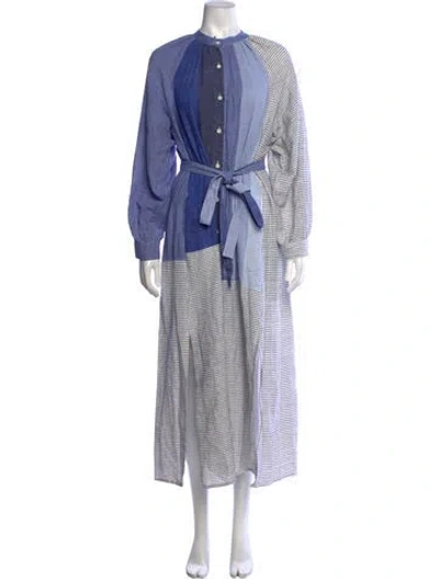 Pre-owned Lemlem Patterned Long Dress In Blue