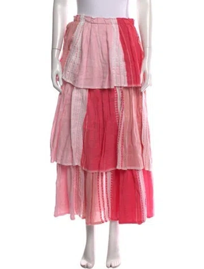 Pre-owned Lemlem Patterned Long Skirt In Pink