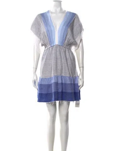 Pre-owned Lemlem Patterned Mini Dress In Blue