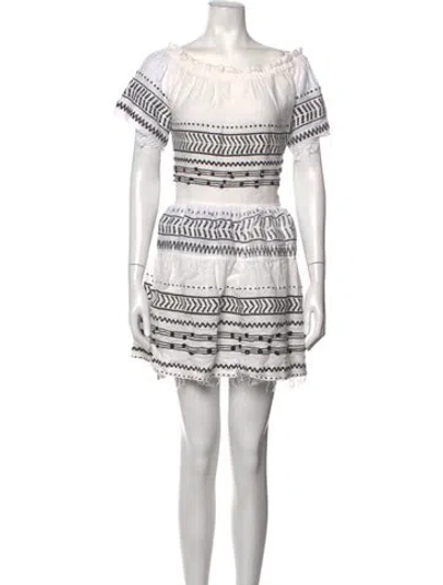 Pre-owned Lemlem Patterned Mini Dress In White