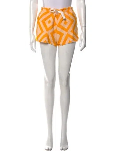 Pre-owned Lemlem Patterned Mini Shorts In White