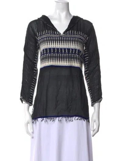 Pre-owned Lemlem Patterned V-neck Sweater In Multicolor