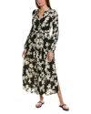 Lemlem Sea Floral Long Sleeve Shirtdress In Black