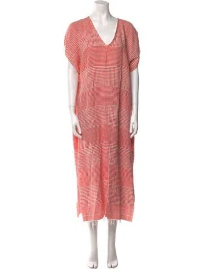 Pre-owned Lemlem Plaid Print Long Dress In Multi