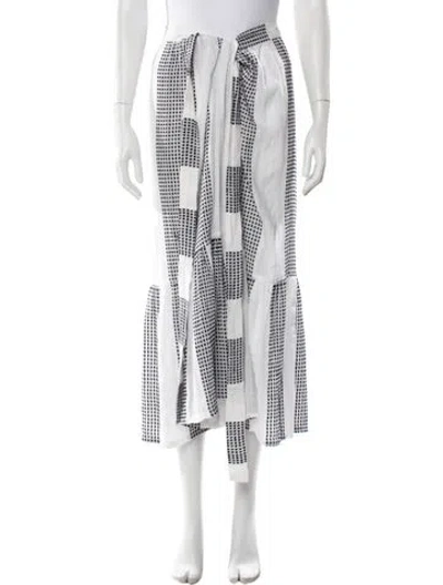Pre-owned Lemlem Polka Dot Print Midi Length Skirt In White