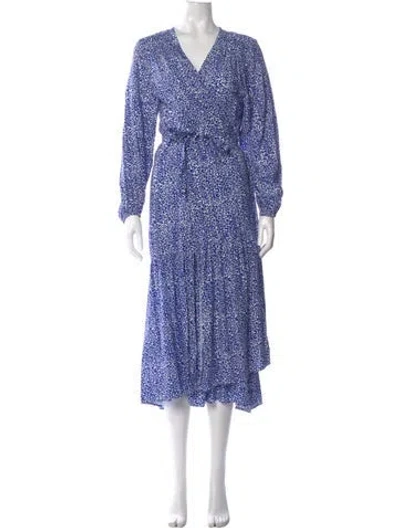 Pre-owned Lemlem Printed Long Dress In Blue