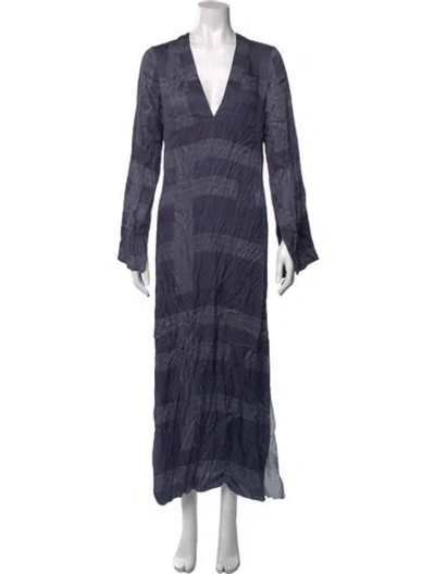 Pre-owned Lemlem Printed Long Dress In Blue