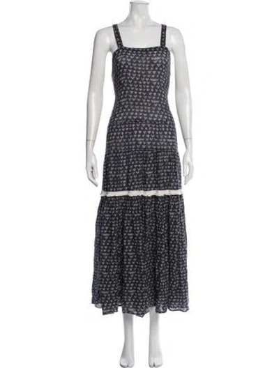 Pre-owned Lemlem Printed Long Dress In Blue