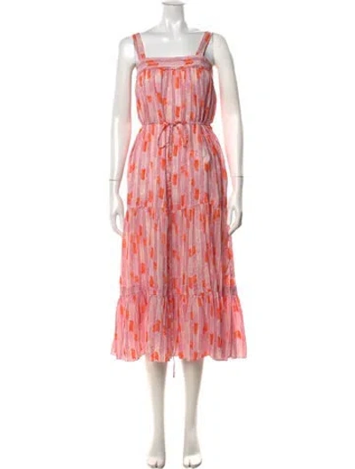 Pre-owned Lemlem Printed Long Dress In Pink