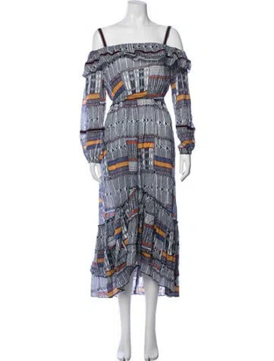 Pre-owned Lemlem Printed Long Dress W/ Tags In Blue