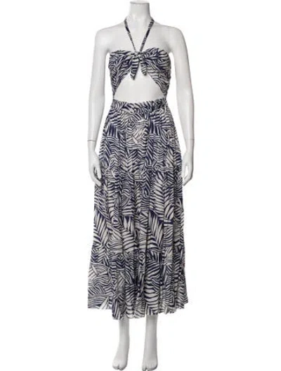 Pre-owned Lemlem Printed Long Dress W/ Tags In Blue
