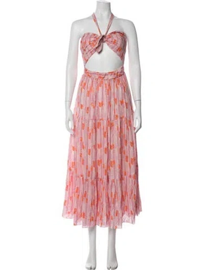 Pre-owned Lemlem Printed Long Dress W/ Tags In Pink