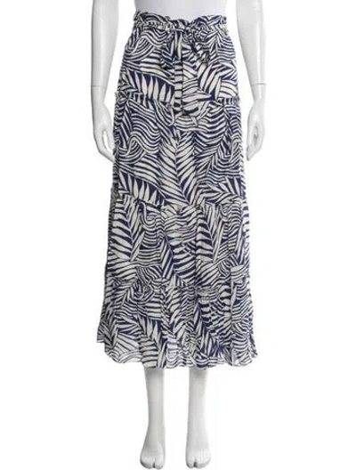 Pre-owned Lemlem Printed Long Skirt W/ Tags In Blue