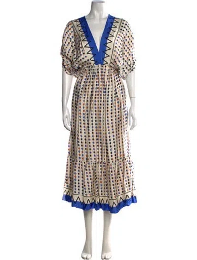Pre-owned Lemlem Printed Midi Length Dress In Neutrals