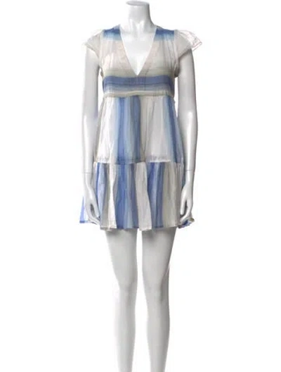 Pre-owned Lemlem Printed Mini Dress In Blue