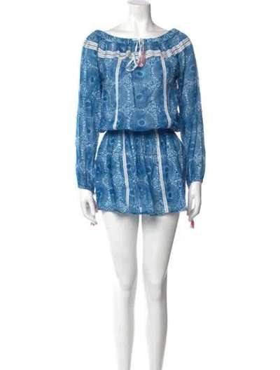 Pre-owned Lemlem Printed Mini Dress In Blue