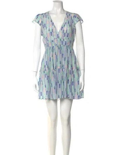 Pre-owned Lemlem Printed Mini Dress In Blue