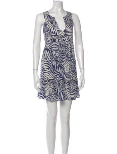 Pre-owned Lemlem Printed Mini Dress In Blue